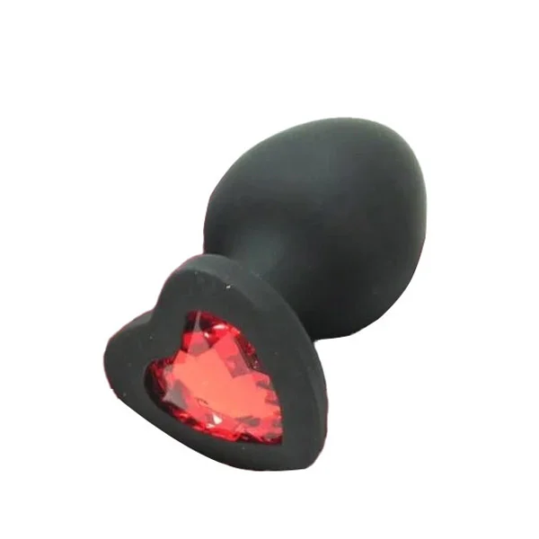 Large Heart Jewel Base Soft Silicone Plug - Product Gallery View 3 | act wellness