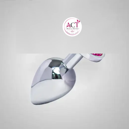 Large Stainless Steel Anal Crystal Masturbation Plug - Buy Online in India | act wellness - view 1