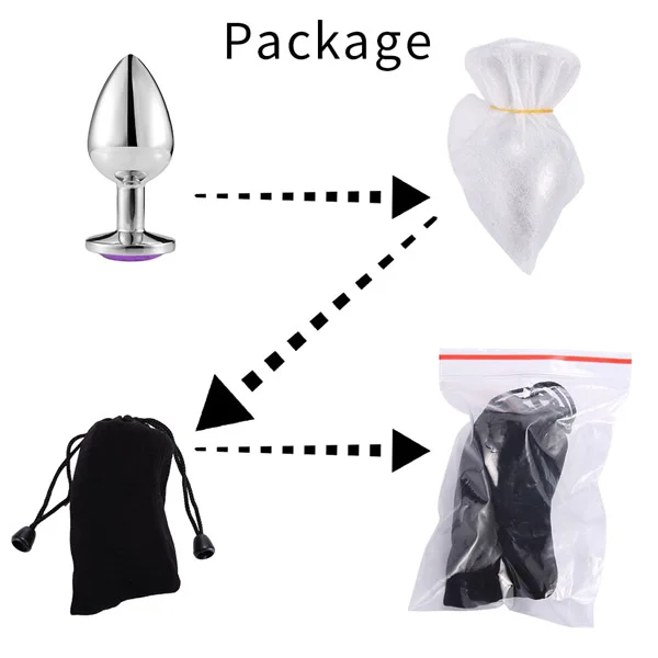 Large Stainless Steel Anal Crystal Masturbation Plug - Product Gallery View 3 | act wellness