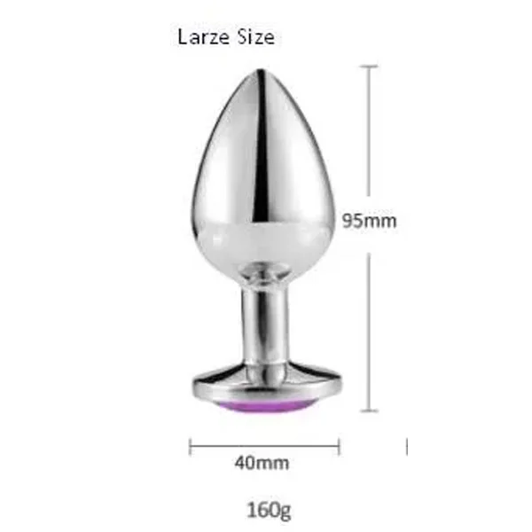 Large Stainless Steel Anal Crystal Masturbation Plug - Product Gallery View 4 | act wellness