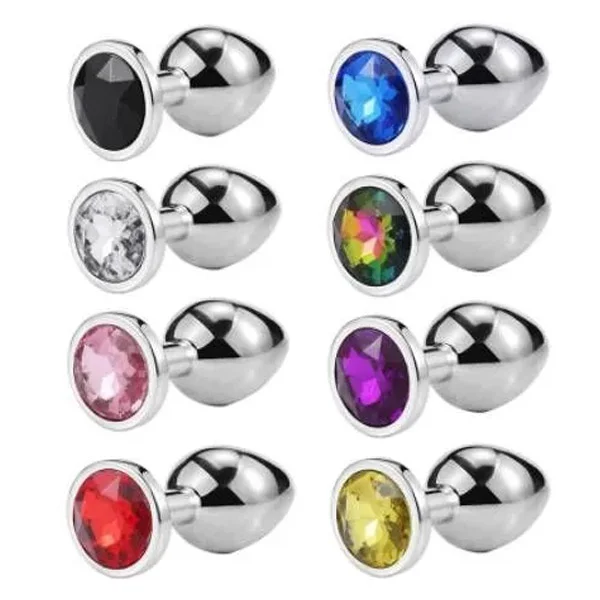 Large Stainless Steel Anal Crystal Masturbation Plug - Product Gallery View 5 | act wellness