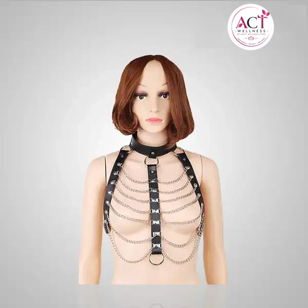 Leather Body Harness Chain Bra Bralette - Buy Online in India | act wellness - view 1