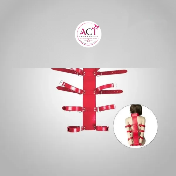 Leather Handcuffs Neck Sleeves Binding Back Tied Hands BDSM - Buy Online in India | act wellness - view 1