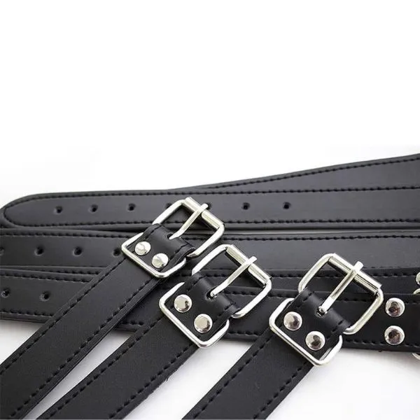 Leather Handcuffs Neck Sleeves Binding Back Tied Hands BDSM - Product Gallery View 5 | act wellness