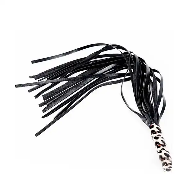 Leather Leopard Grain Hand Shank Whip - Product Gallery View 2 | act wellness