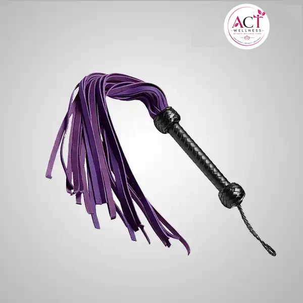 Leather Nubuck Purple Flogger Whip - Buy Online in India | act wellness - view 1