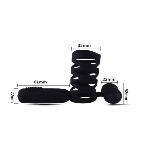 Male Cock Ring Chastity Cage Double Vibrating Ring - Product Gallery View 4 | act wellness