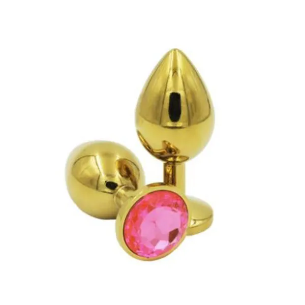 Medium Golden Luxury Round Shaped Anal Butt Plug - Product Gallery View 3 | act wellness