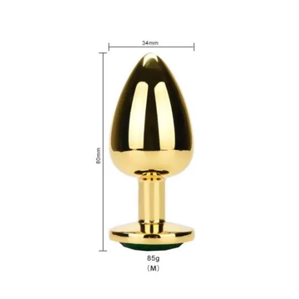 Medium Golden Luxury Round Shaped Anal Butt Plug - Product Gallery View 4 | act wellness