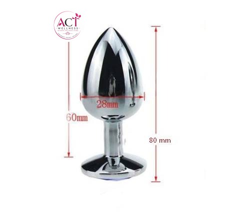 Medium Size Crystal Jewelry Steel Butt Plug - Product Gallery View 4 | act wellness