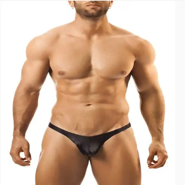 Mens White and Black Sexy Thong - Product Gallery View 2 | act wellness