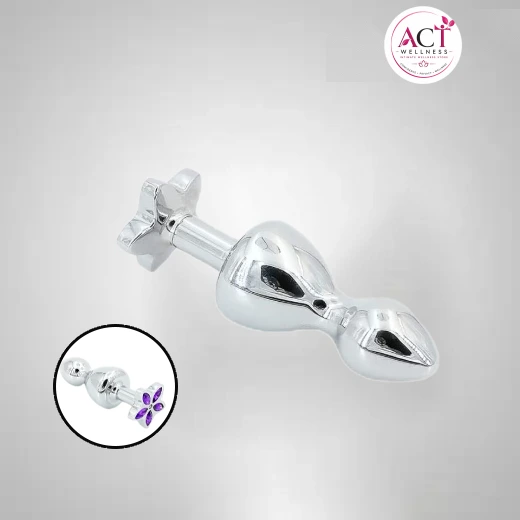Metal Anal 2 Beads Butt Plug Crystal Diamond Anal Toys - Buy Online in India | act wellness - view 1