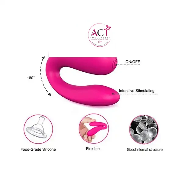 Mini portable U-shape And G-spot double head Vibrator - Product Gallery View 5 | act wellness