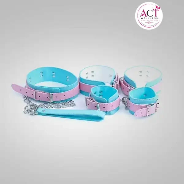 Bondage kit, handcuffs, ankle cuffs, collar and leash - Buy Online in India | act wellness - view 1