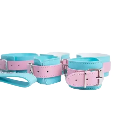 Bondage kit, handcuffs, ankle cuffs, collar and leash - Product Gallery View 2 | act wellness