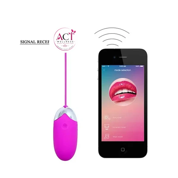 Mobile App Control Vibrating Egg USB Charge Mini Rose Woman Clitoral Sucking - Product Gallery View 2 | act wellness