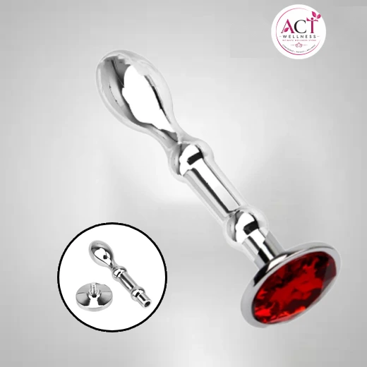 Moon Shape Crystal Jewelry Metal Anal Plug Prostate Massager - Buy Online in India | act wellness - view 1