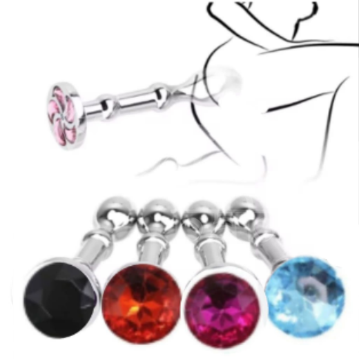 Moon Shape Crystal Jewelry Metal Anal Plug Prostate Massager - Product Gallery View 2 | act wellness