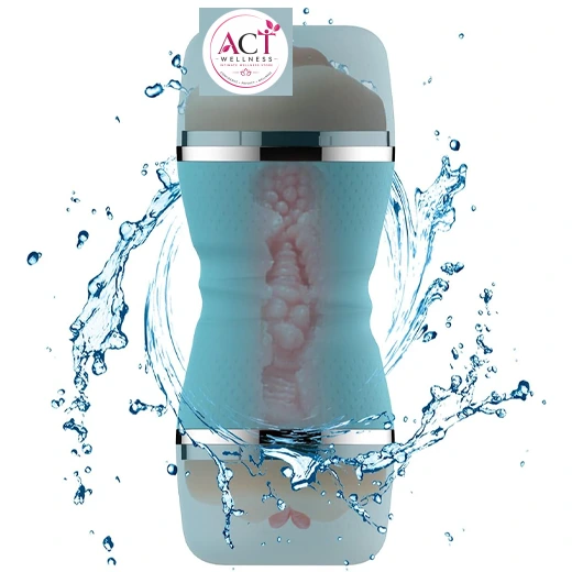 Mouth & Vagina Double End Male Masturbator Cup - Product Gallery View 2 | act wellness