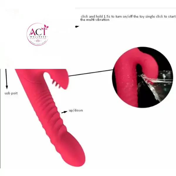 2 In1 Heating Thrusting Dildo Multi Vibrator G Spot Stimulation Licking Massager - Product Gallery View 4 | act wellness