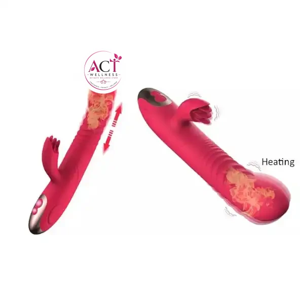 2 In1 Heating Thrusting Dildo Multi Vibrator G Spot Stimulation Licking Massager - Product Gallery View 5 | act wellness