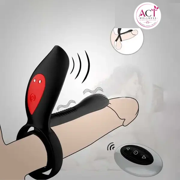 New Couples Delay Ejaculation Penis Vibrator With Double Cock Ring - Buy Online in India | act wellness - view 1