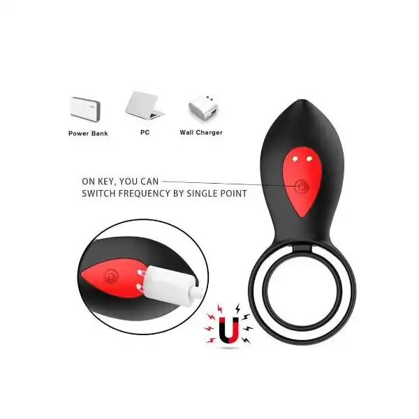 New Couples Delay Ejaculation Penis Vibrator With Double Cock Ring - Product Gallery View 5 | act wellness
