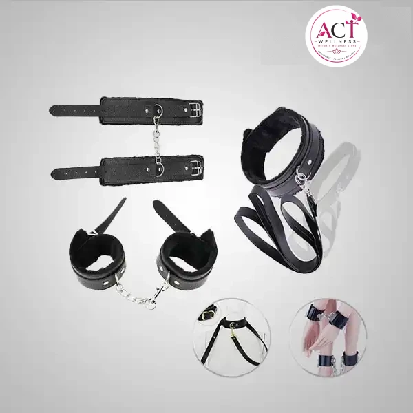 New Luxury Dog Slave Handcuff With Leg Spreader Ankle Cuffs Kit - Buy Online in India | act wellness - view 1