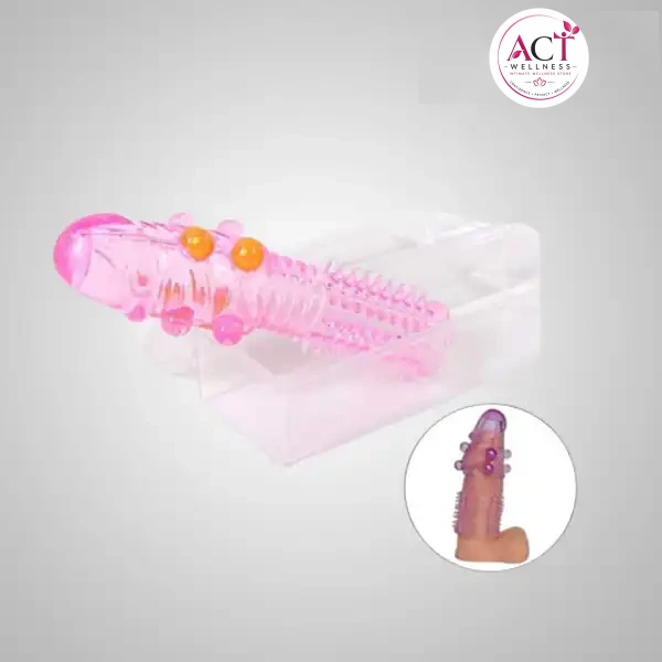 Penis Sleeve Crystal Dotted Extended Pleasure Condom - Buy Online in India | act wellness - view 1