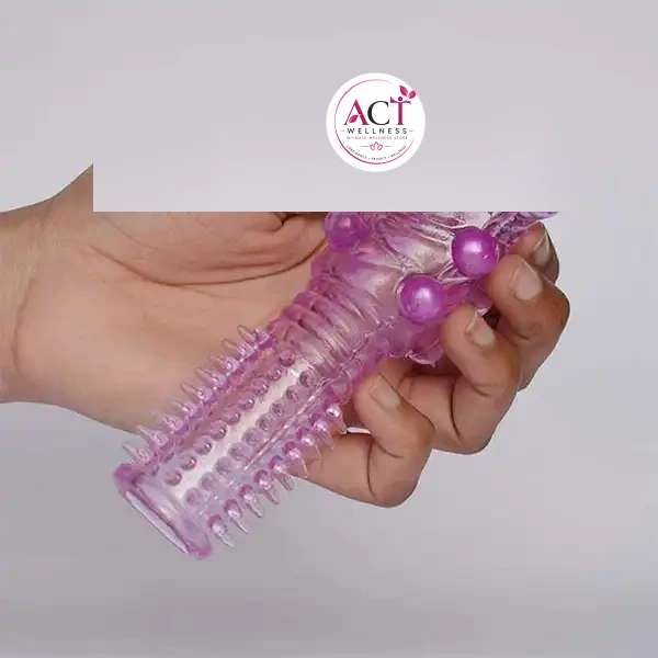 Penis Sleeve Crystal Dotted Extended Pleasure Condom - Product Gallery View 2 | act wellness