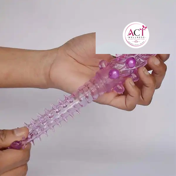 Penis Sleeve Crystal Dotted Extended Pleasure Condom - Product Gallery View 3 | act wellness