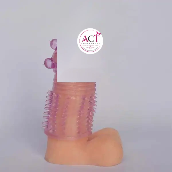 Penis Sleeve Crystal Dotted Extended Pleasure Condom - Product Gallery View 4 | act wellness