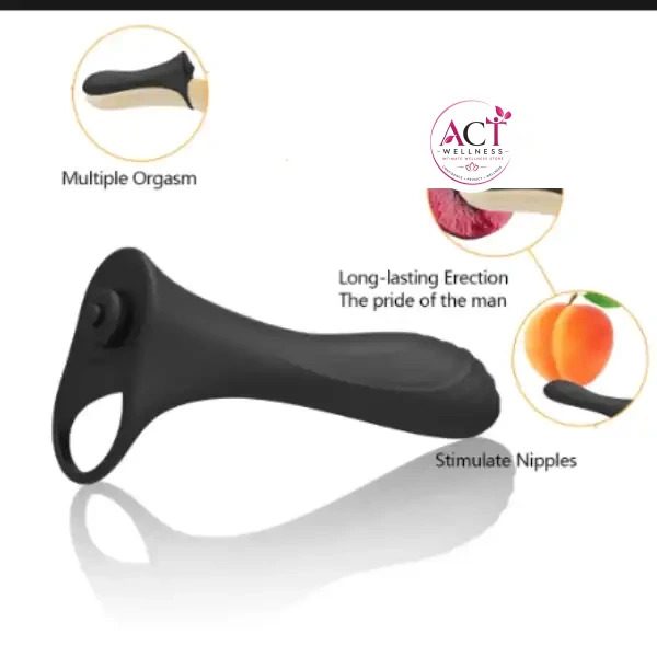 Penis Vibrator With Ring Long Lasting Erection Clitoris Stimulate Massage - Product Gallery View 3 | act wellness