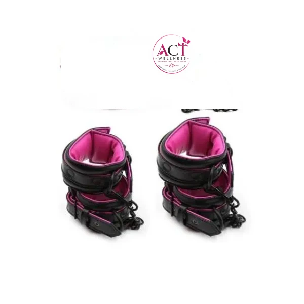 Pink Black Handcuffs Ankle Cuffs - Product Gallery View 2 | act wellness
