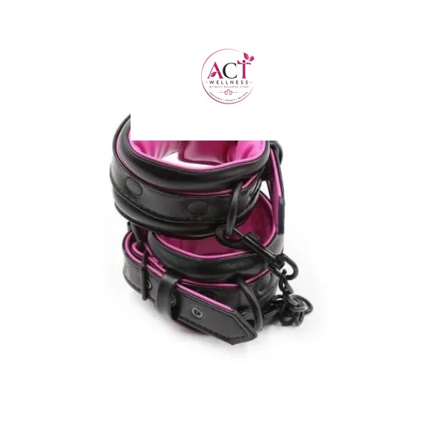 Pink Black Handcuffs Ankle Cuffs - Product Gallery View 3 | act wellness