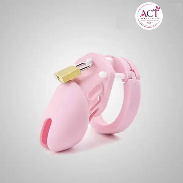 Pink Chastity Locked Cage Sex Toy for Men - Buy Online in India | act wellness - view 1