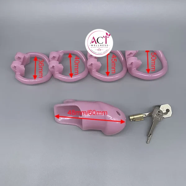 Custom Chastity Cage with 4 Active Sizes Rings - Product Gallery View 3 | act wellness
