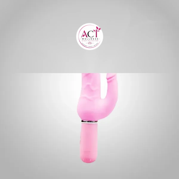 Pink Double Penetration Penis Shaped Dildo Vibrator - Buy Online in India | act wellness - view 1