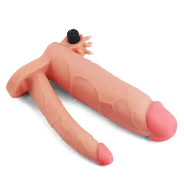 Pleasure X-Tender Vibrating Double Penis Sleeve - Product Gallery View 2 | act wellness