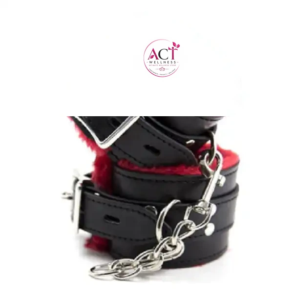 Premium Red & Black HandCuffs - Product Gallery View 2 | act wellness
