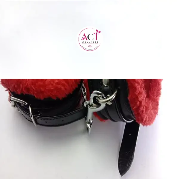 Premium Red & Black HandCuffs - Product Gallery View 3 | act wellness