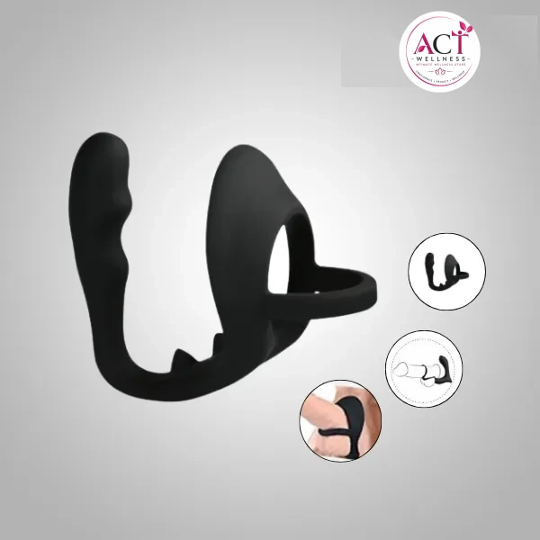 Male Prostate Massager with Dual Penis Cock Ring - Buy Online in India | act wellness - view 1