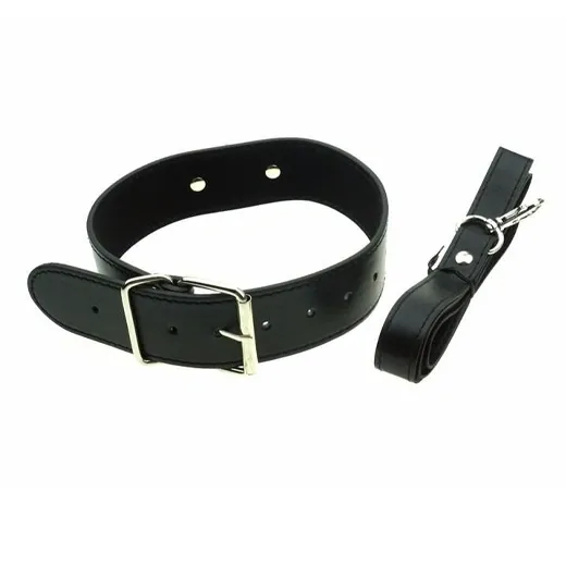 PU Leather BDSM Collar with Leash Fetish Bondage - Product Gallery View 2 | act wellness