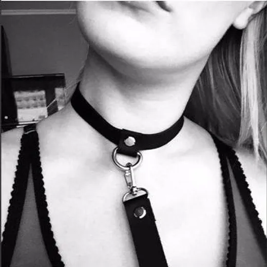 PU Leather BDSM Collar with Leash Fetish Bondage - Product Gallery View 5 | act wellness