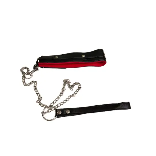 Pu Leather collar and chain leash set - Product Gallery View 2 | act wellness