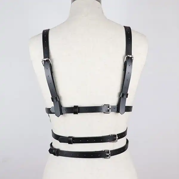 PU leather Harness Bondage corset for women - Product Gallery View 3 | act wellness