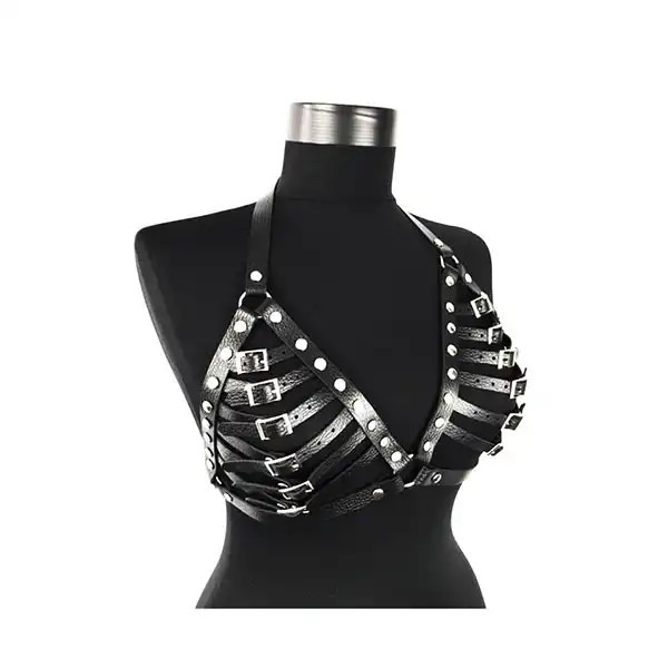 Punk Women Chest Stud Rave Bra - Product Gallery View 2 | act wellness