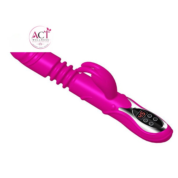 Rabbit Automatic Pulse Telescopic Heating Vibrating Dildo - Product Gallery View 3 | act wellness