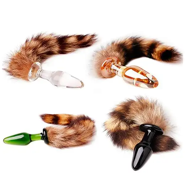 Raccoon Tail Glass Anal Plug Massager - Product Gallery View 3 | act wellness