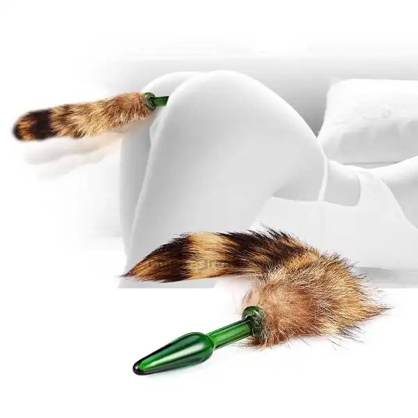 Raccoon Tail Glass Anal Plug Massager - Product Gallery View 5 | act wellness